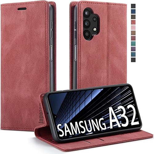 Funda tipo cartera para Samsung Galaxy A32 5GM32 5G con bloqueo RFID, tarjetero y función atril magnético, de piel con tapa para Samsung Galaxy A32