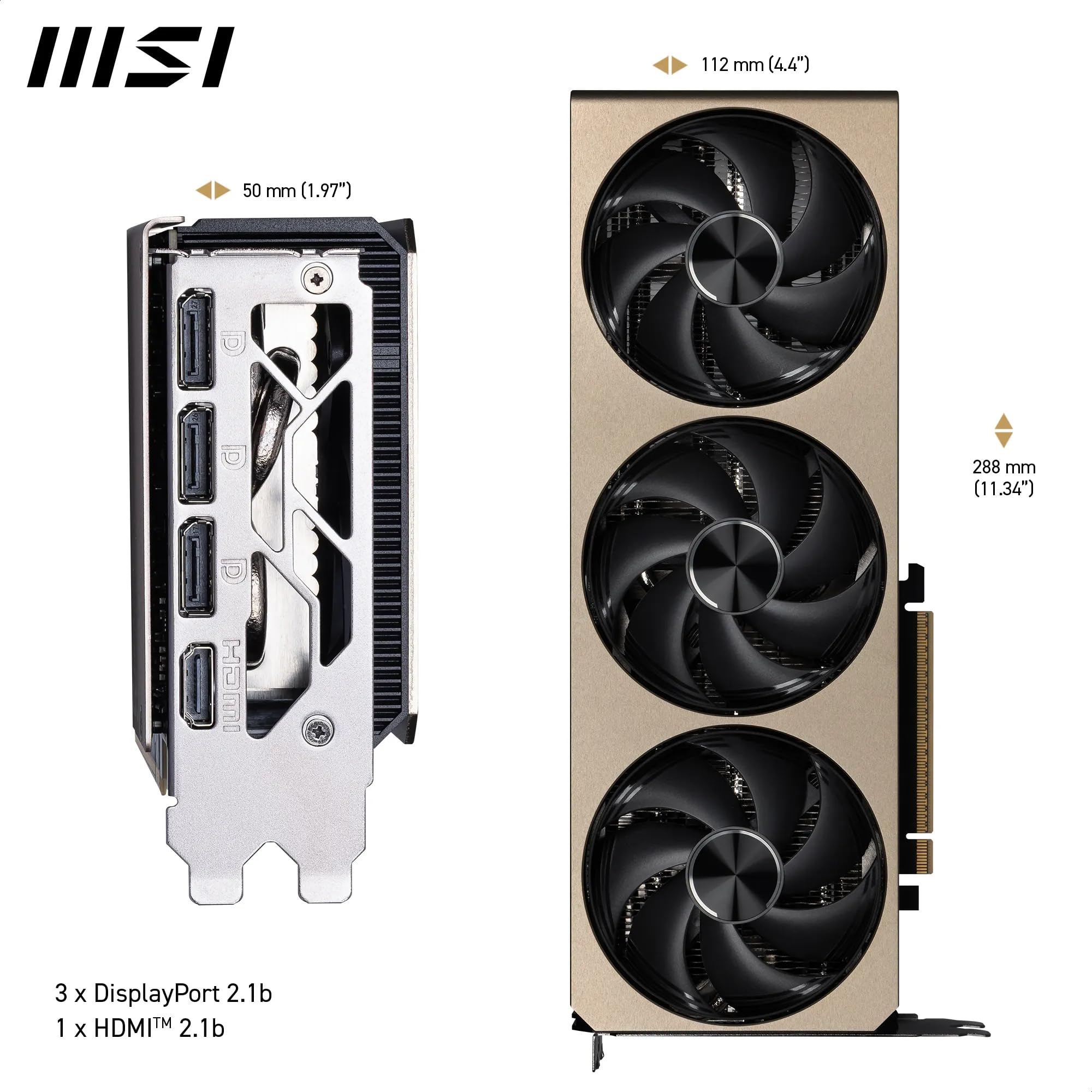 MSI NVIDIA GeForce RTX 5070 Ti 16G Inspire 3X OC Carte Graphique 16 Go GDDR7 (28 Gb/s/256 Bits), Refroidissement à Triple Ventilateur STORMFORCE - HDMI 2.1b, DisplayPort 2.1b, SFF Ready