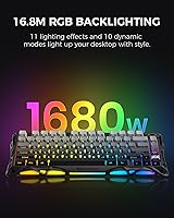 Vista 6 de GravaStar Mercury K1 75% Wireless Mechanical Gaming Keyboard, Aluminum Alloy, Gasket Compact Custom Keyboard Hot-Swap Socket, Linear Switches, RGB