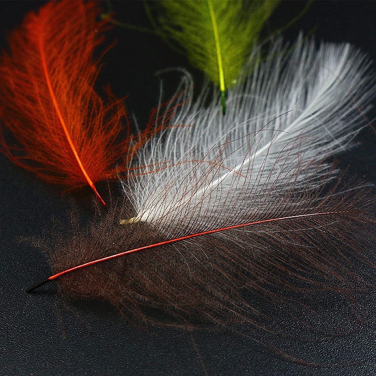 Premium Fly Tying Duck CDC Feathers Net Cul De Canard Duck Butt Feathers Dry Fly Wings Fly Tying Materials，0.5g/Color, Total 8 Color, As Show