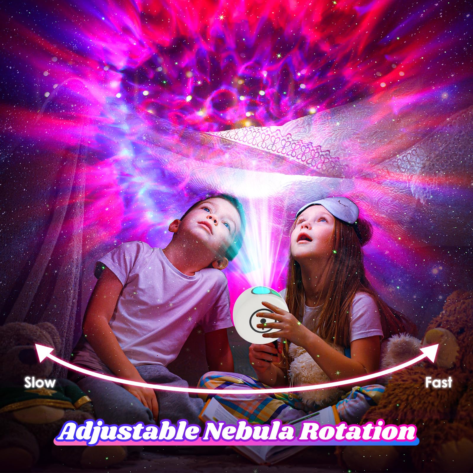 Projecteur Galaxy, projecteur de lumière, projecteur de veilleuse avec 41 modes d'éclairage, projecteur de lumière Galaxy avec minuterie et télécommande, pour enfants et adultes, chambre à