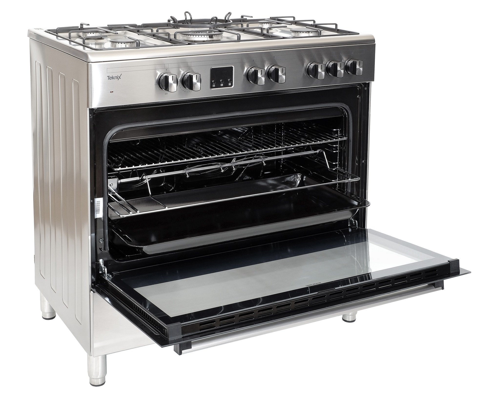 Buy Teknix TKGF90SS 90cm Gas Range Cooker in Stainless Steel, Single