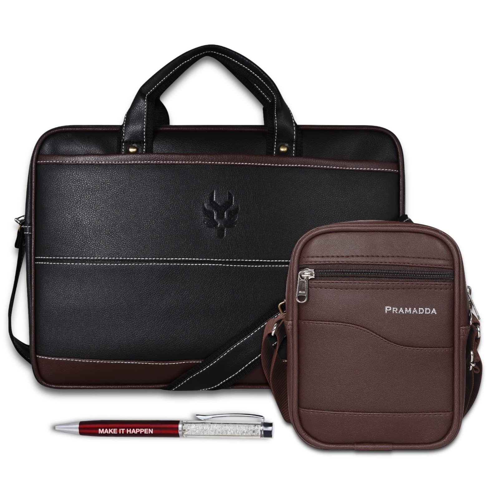 Pramadda Pure Luxury Elegant Corporate Diwali Gift Item for Men Women Leather Messenger laptop File Brown Leather Crossbody Bag Combo Pack | Special Birthday Gifts for Men Employee Staff Clients. (B0BWRBHY8H) Amazon Price History, Amazon Price Tracker