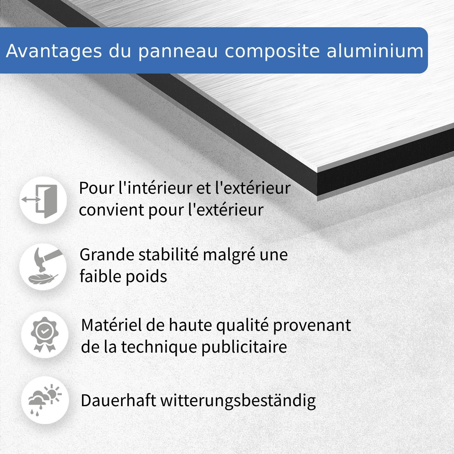 Panneau "Attention Chien" 30x20cm – Aluminium Brossé Ultra-résistant, Pose Facile, Pour Jardin Et Clôture