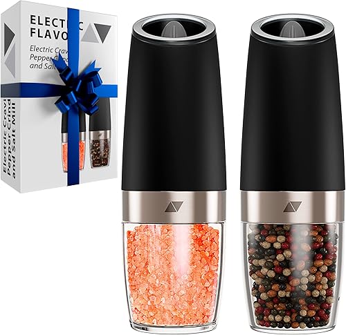 Miniatura 1 de Electric Gravity Salt and Pepper Grinder Set, Salt Pepper Mill, Adjustable Coarseness One-handed Operation Suitable for Grinding Pepper, Himalayan