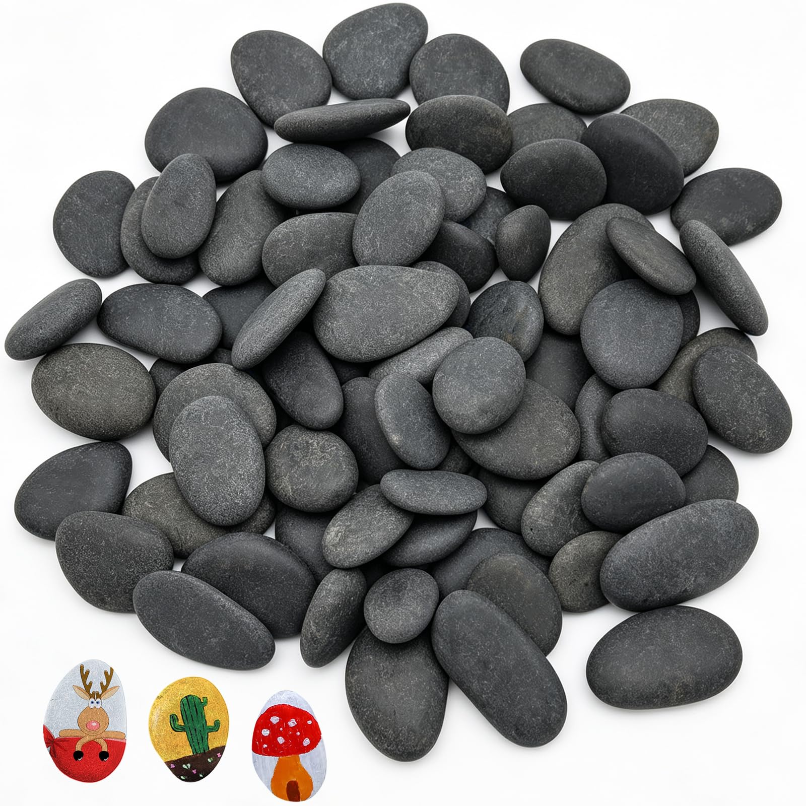 Hisredsun 80 Pcs 1-3cm Rocks for Painting,Smooth Pebbles for Arts Crafts