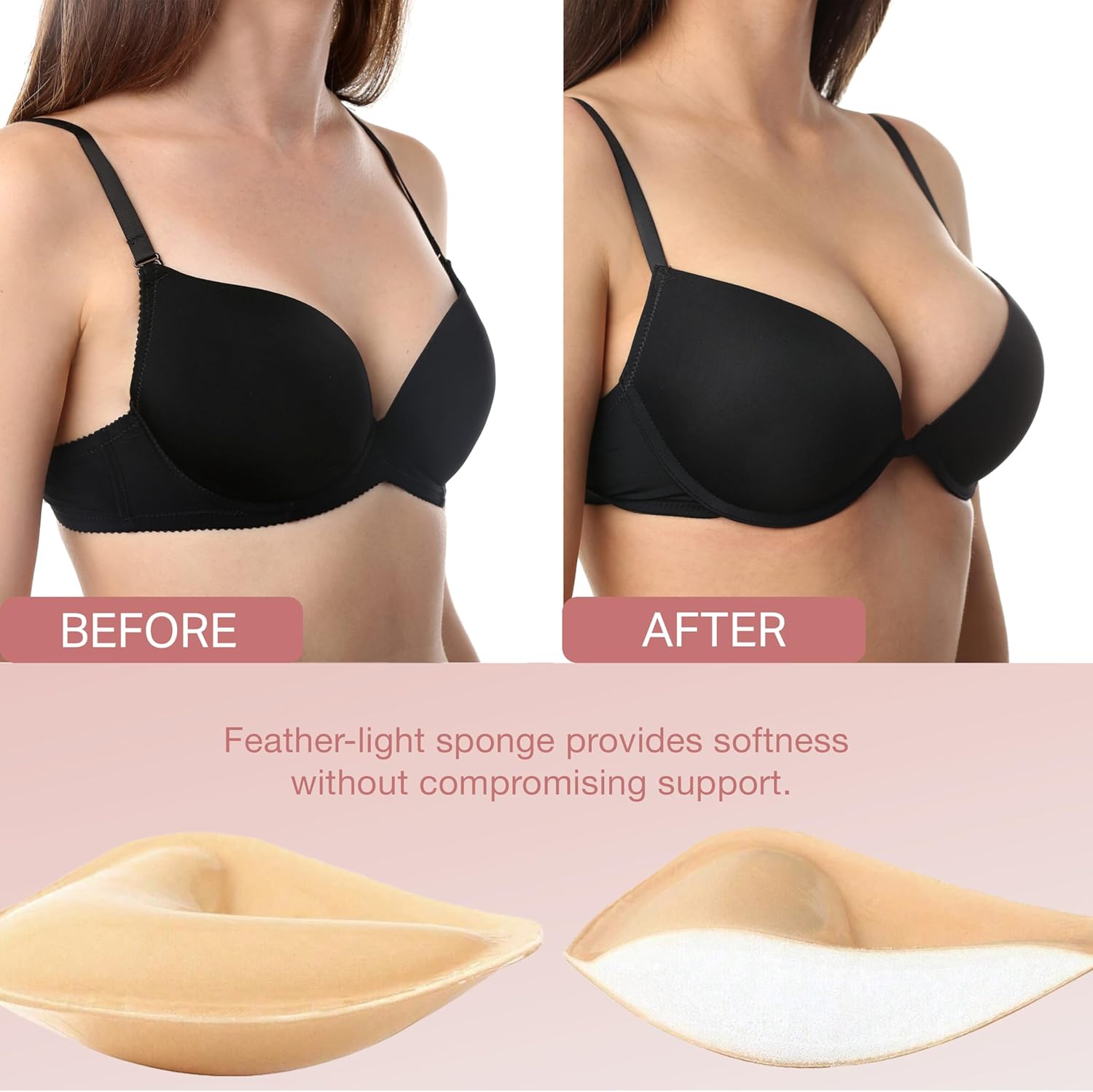 Sticky Bra Push Up, Adhesive Strapless Push Up Bras for Women, Double Sided Sticky Bra, Breast Pads Reusable - Image 7