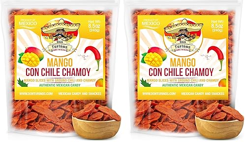 Miniatura 7 de Chili Chamoy Mango Slices, 8.5 oz. Bag of Authentic Mexican Dry Fruit Candy, Sweet and Spicy Flavor, Fresh and Natural Dulce Mexicano, by Don Turinos