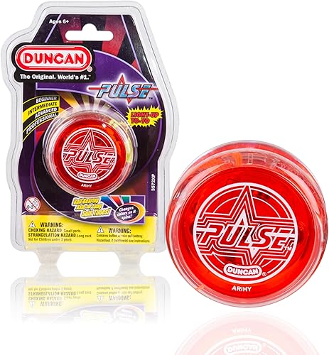 Duncan Toys Pulse - Yoyó con luz LED de nivel intermedio con eje de rodamiento de bolas y luces LED, transparenterojo
