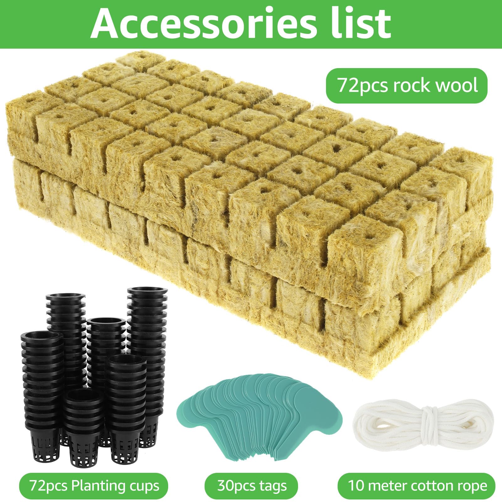 36 Cubes De Culture Hydroponique En Laine De Roche – 30x30x40 Mm, Pour Boutures, Semis, Jardinage Intérieur Sans Terre