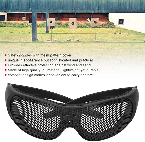 Miniatura 2 de FILFEEL Lente de malla de alambre, gafas de seguridad transpirables de hierro de choque, gafas de seguridad a prueba de viento y arena para