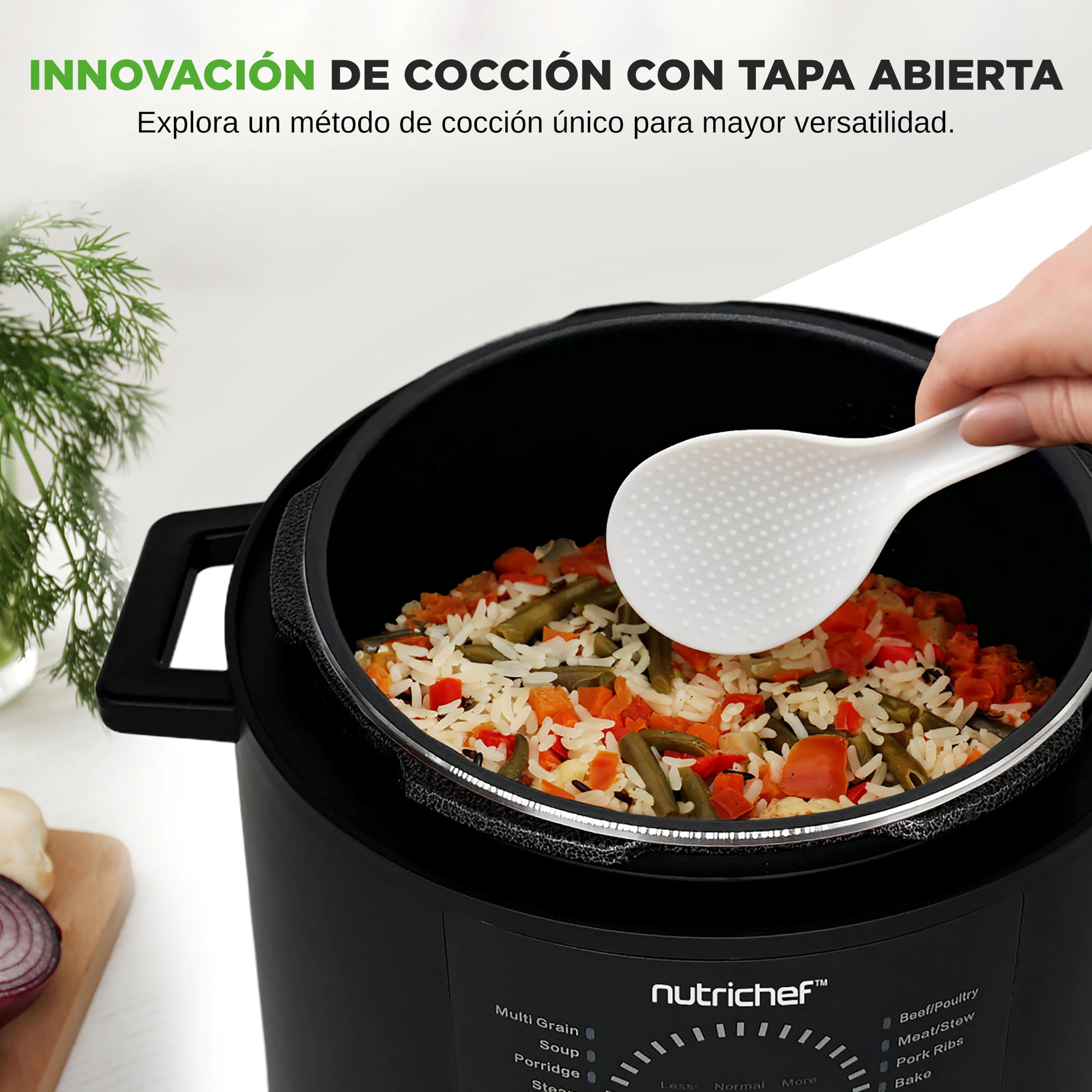 NutriChef olla de presión eléctrica digital de encimera, 13 funciones de cocción, Tiempo y temperatura ajustables, Hornea, Cocina al vapor y brasea