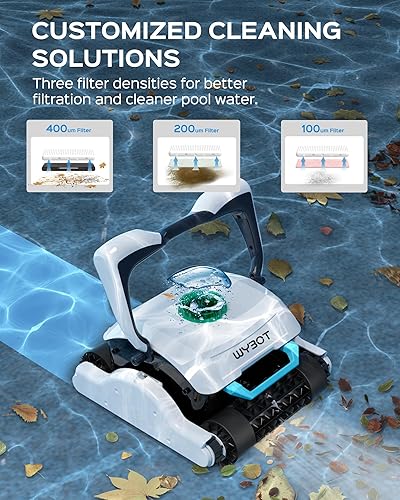 Miniatura 7 de WYBOT Grampus 1300 - Limpiador robótico de piscina, succión ultra fuerte, aspiradora de piscina con control remoto, motores de triple eje, limpieza