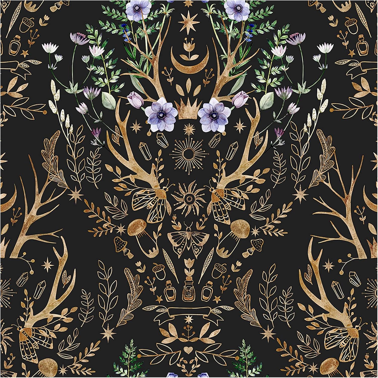 HAOKHOME 940271 Wallpaper Peel and Stick Retro Floral Damask Bronze