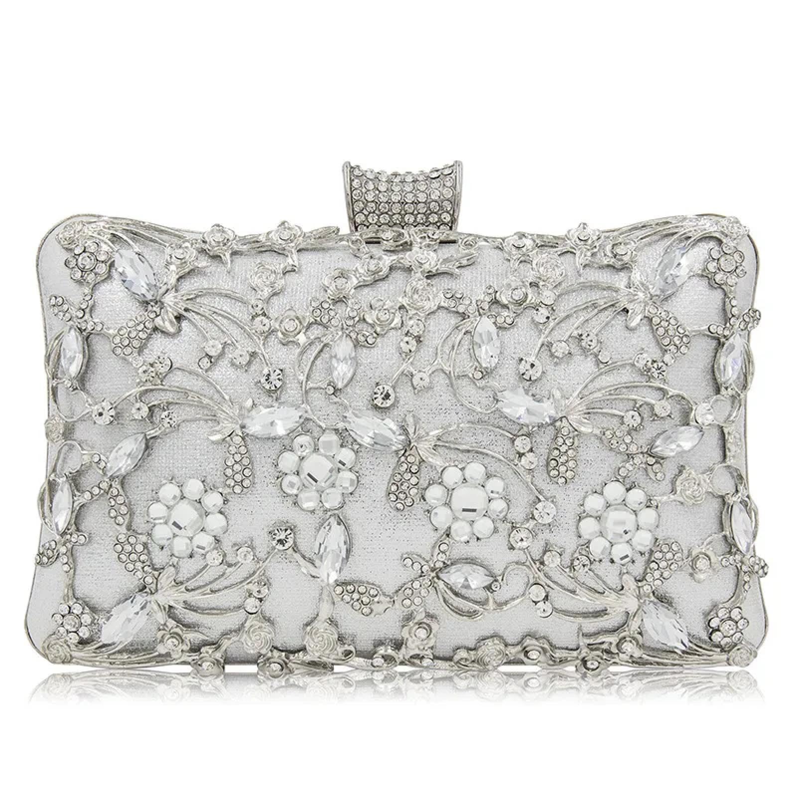 Abendtasche Damen Clutch Aushohl Stil Frauen Abend Taschen Strass Steine Metall Clutch Schulter Party Geldbörse Kristall Handtasche