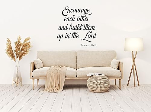Vinilo religioso para pared, versículo de la Biblia, Romano 152, anima unos a otros y tráelos en el Señor, decoración del hogar o la iglesia para