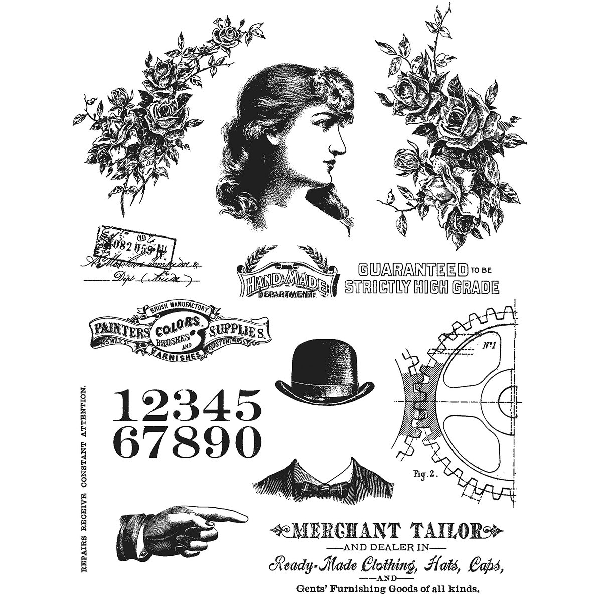 Stampers Anonymous Multi-Colour Cms268 Tim Holtz Cling Stamps, 7 X 8.5-Inch