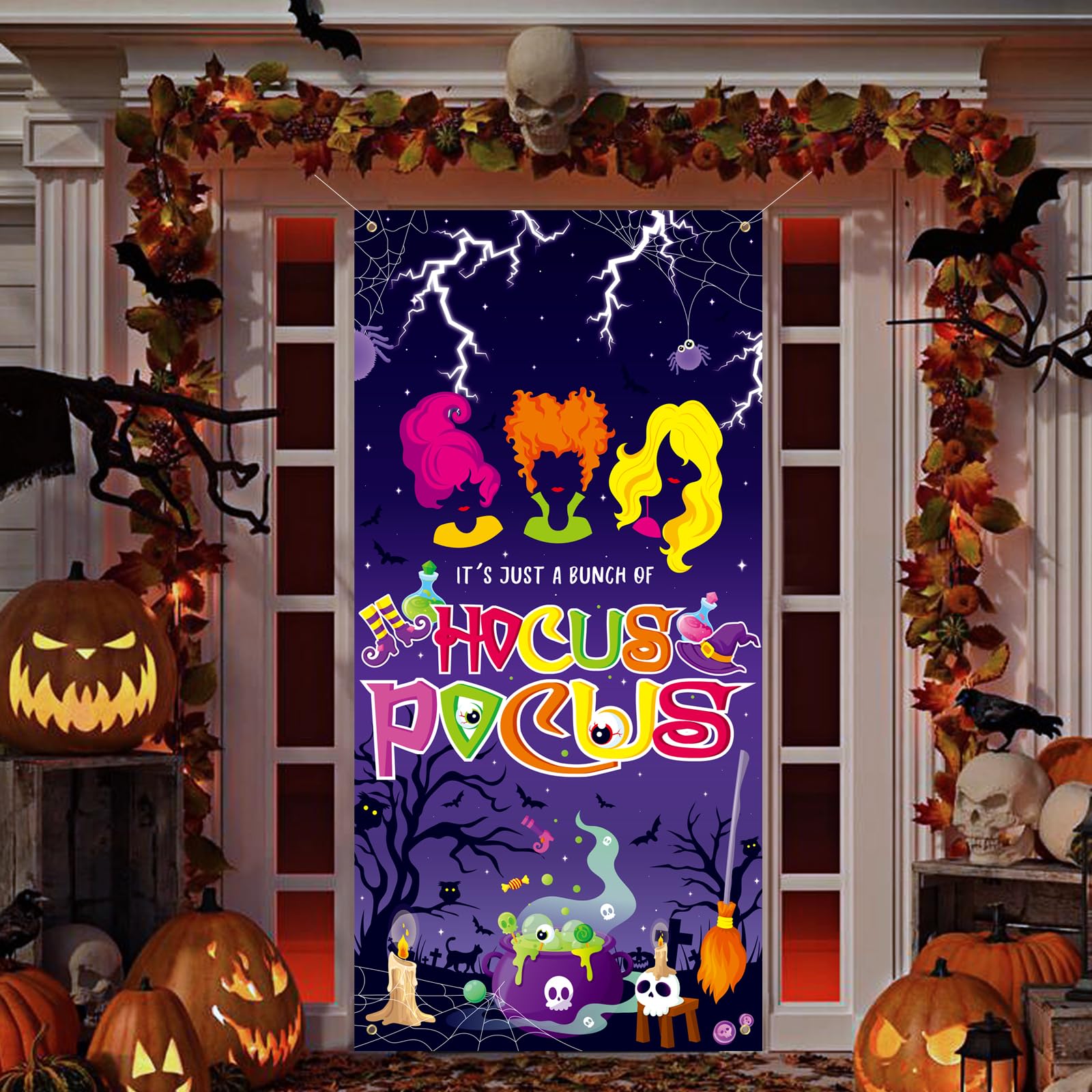 Halloween Banner Set - I Put A Spell On You & Hocus Pocus Swirl Decorations - View #9