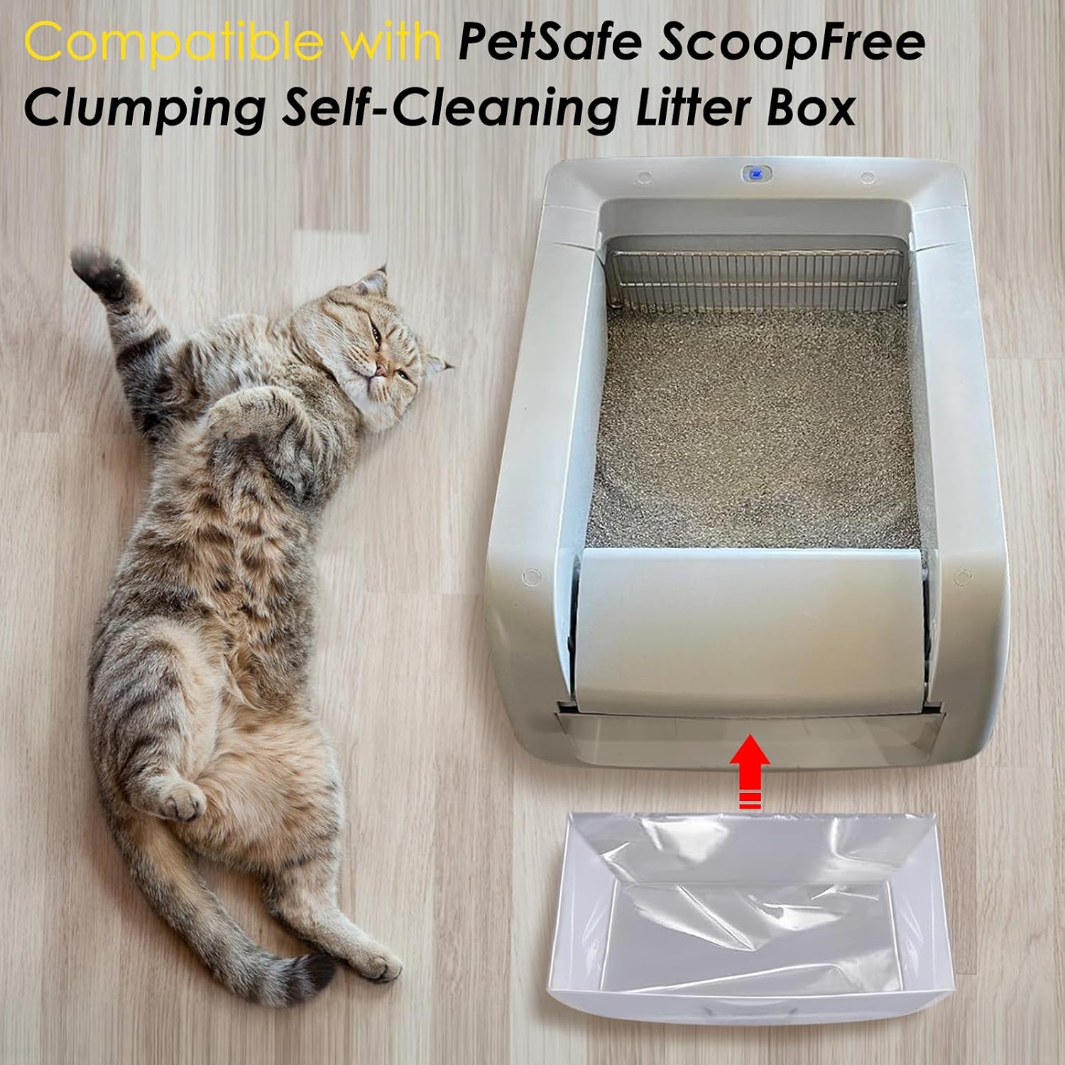 30 Count Cat Litter Box Bags Liners Compatible with Petsafe Self-Cleaning Cat Litter Box,Easy Clean & Replaceable Waste Bag