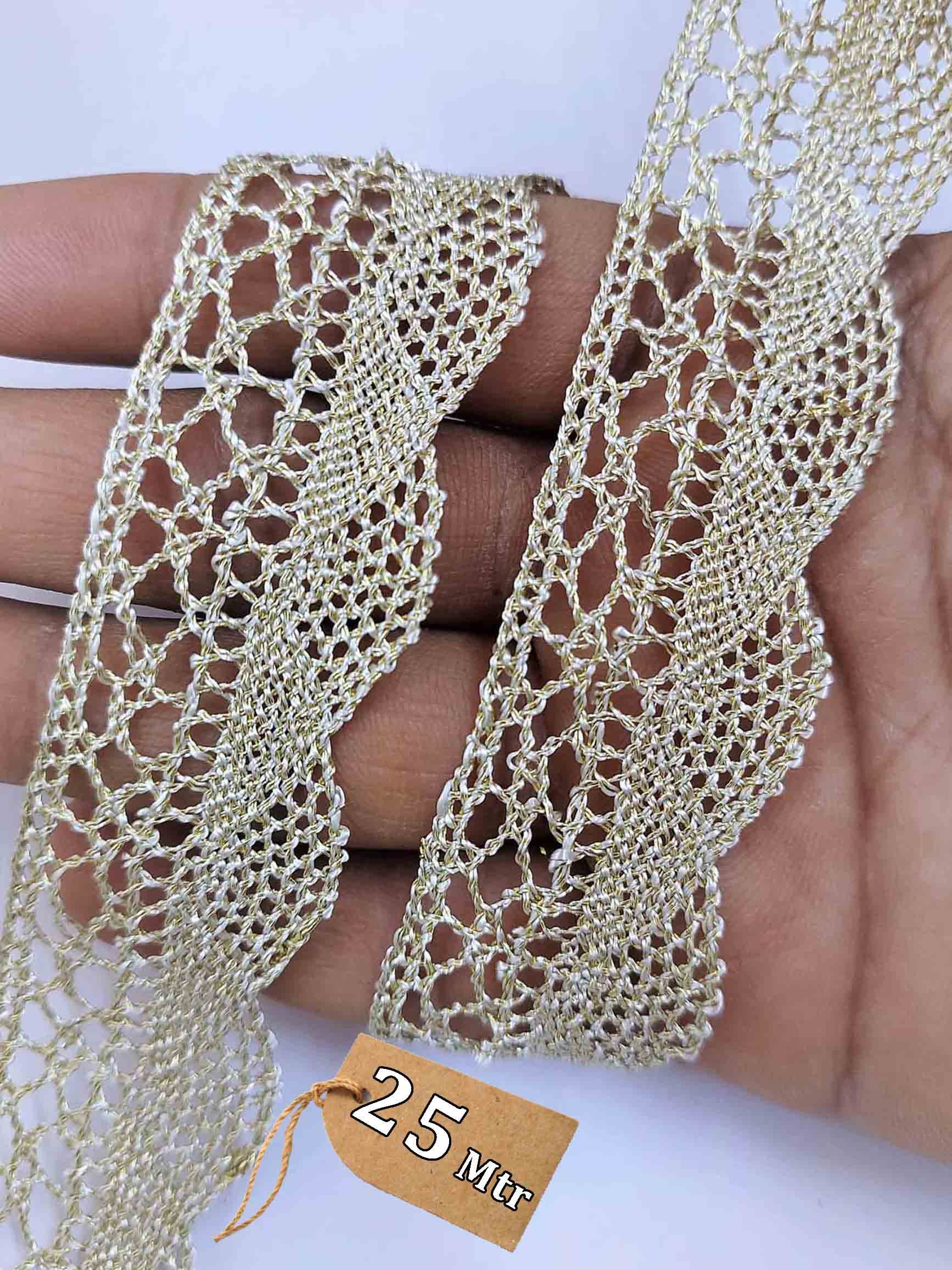 Mezin Cotton Pankh Gpo Lace Border for Dress, Kurtis, Dupatta, Bag, Craft and Decorations (25 Mtr, Light Gold) (B09VGTSJJW) Amazon Price History, Amazon Price Tracker
