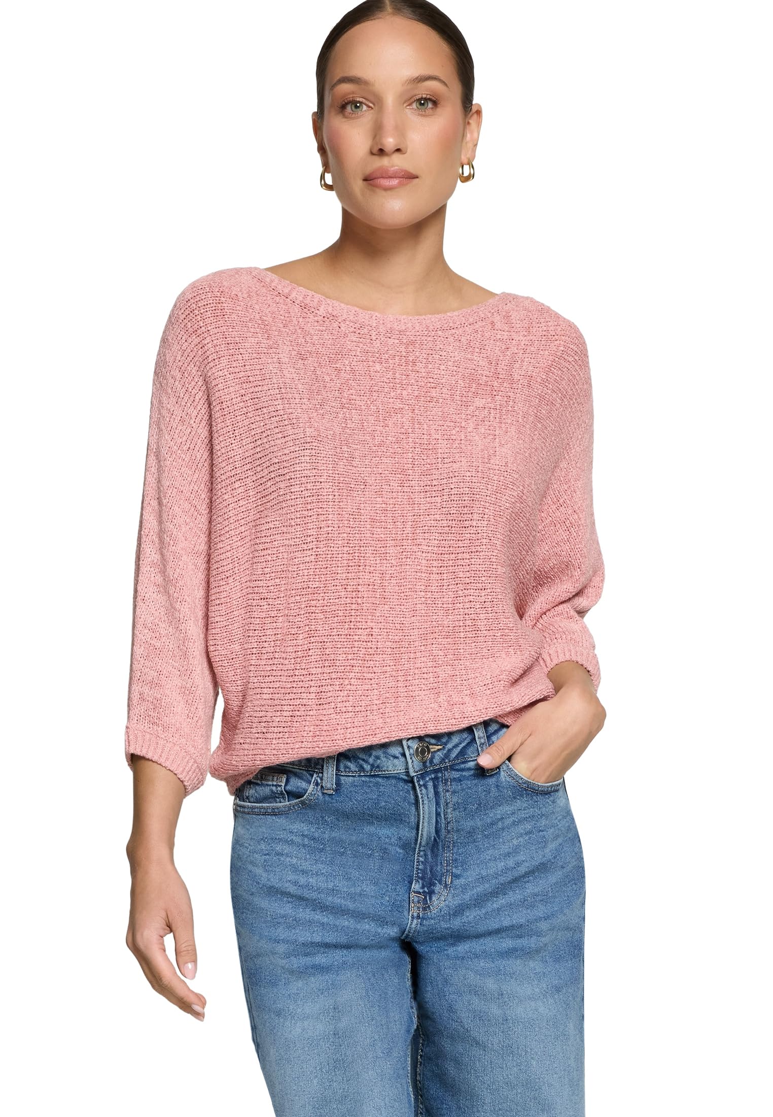 zero Damen Grobstrick-Pullover mit Fledermausärmeln