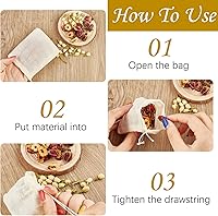 Vista 5 de TUZAZO Bolsas de Té Reutilizables - Paquete de 24 Bolsas de Gasa de Algodón Natural Sin Blanquear de Muselina Tipo Saquito para Colar Café Té e