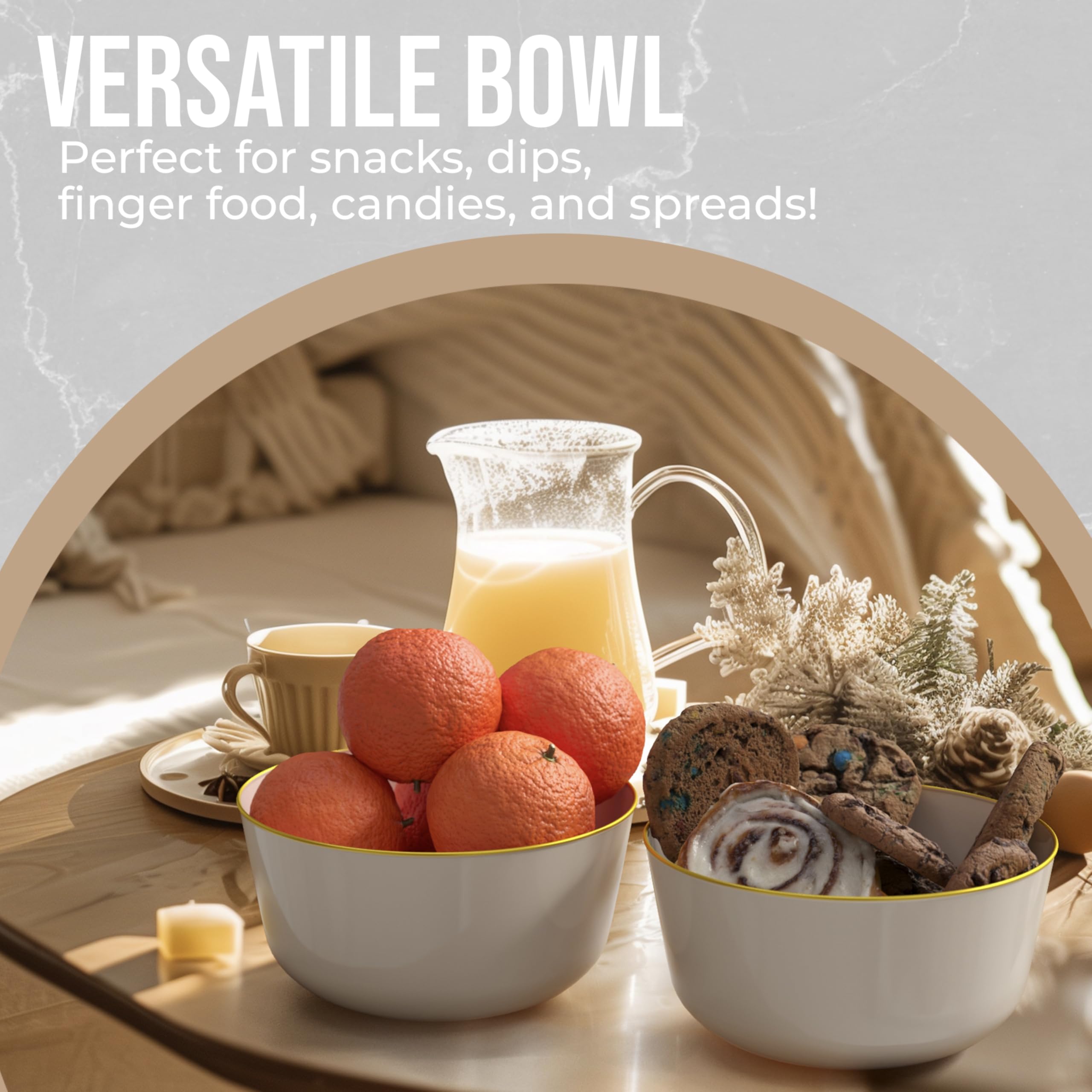 Trendables 24oz Disposable Bowls - Elegant Serving -3