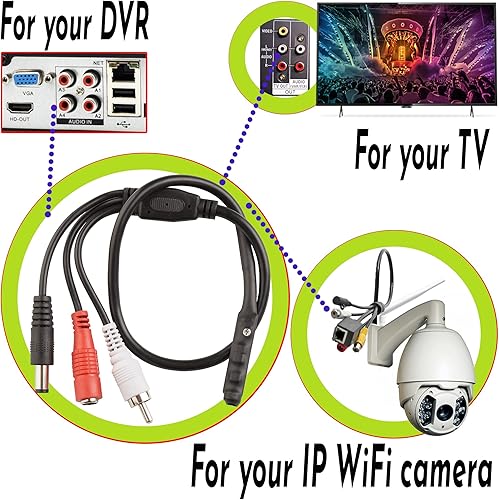 Miniatura 3 de Micrófono CCTV para cámara de seguridad IP Audio Vigilancia RCA con preamplificador de alta sensibilidad Dispositivo de recogida amplificado