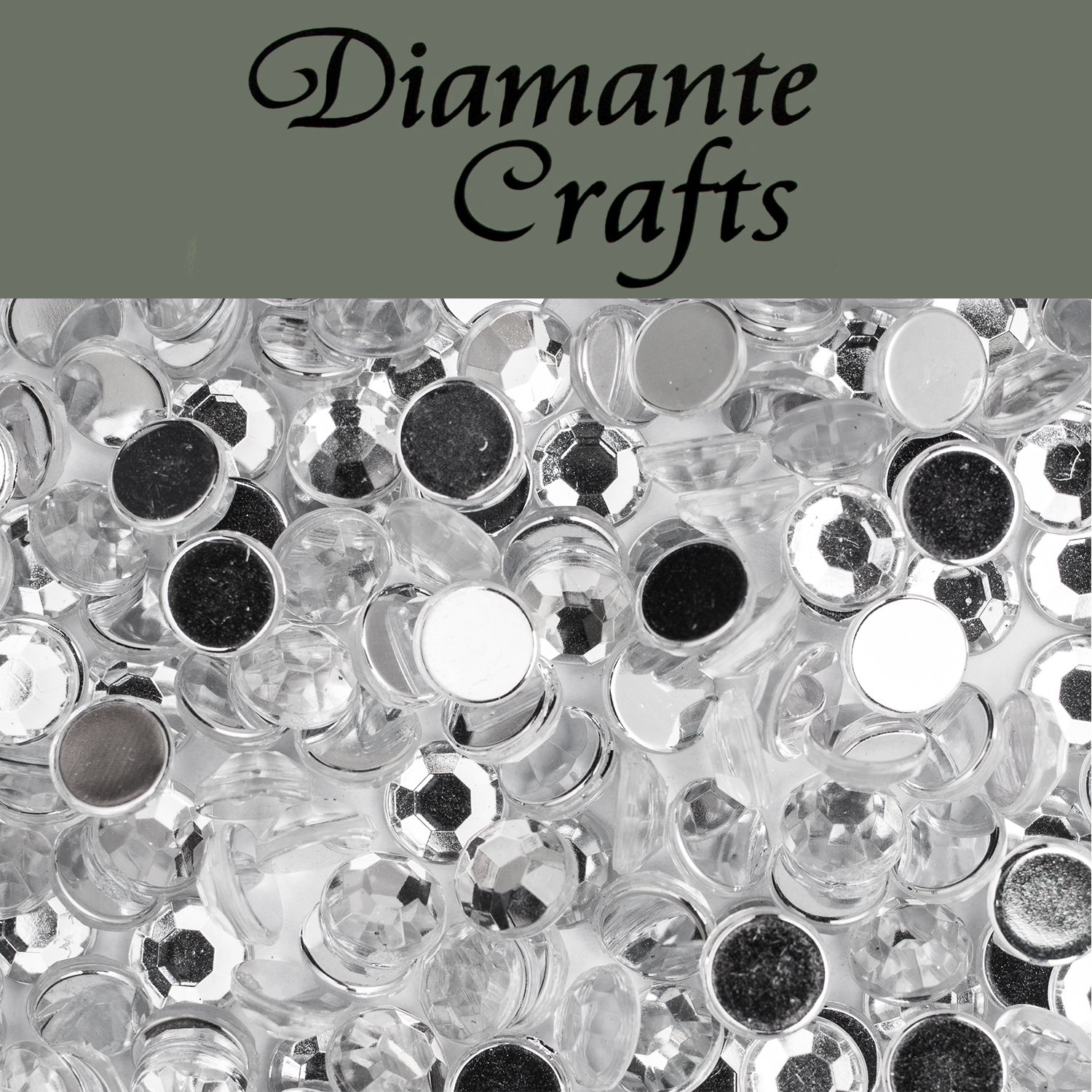 Diamante Crafts 1000 x 5mm Clear Diamante Loose Round Flat Back Rhinestone Craft Gems created exclusively