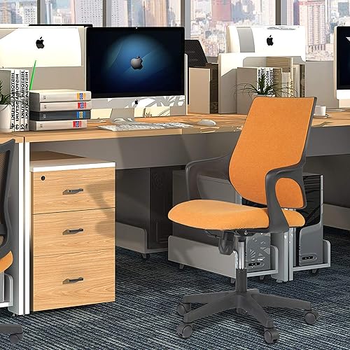 Miniatura 2 de KARMAS PRODUCT Silla de escritorio de oficina con respaldo medio ajustable en altura con respaldo abrazable, silla ergonómica giratoria con asiento