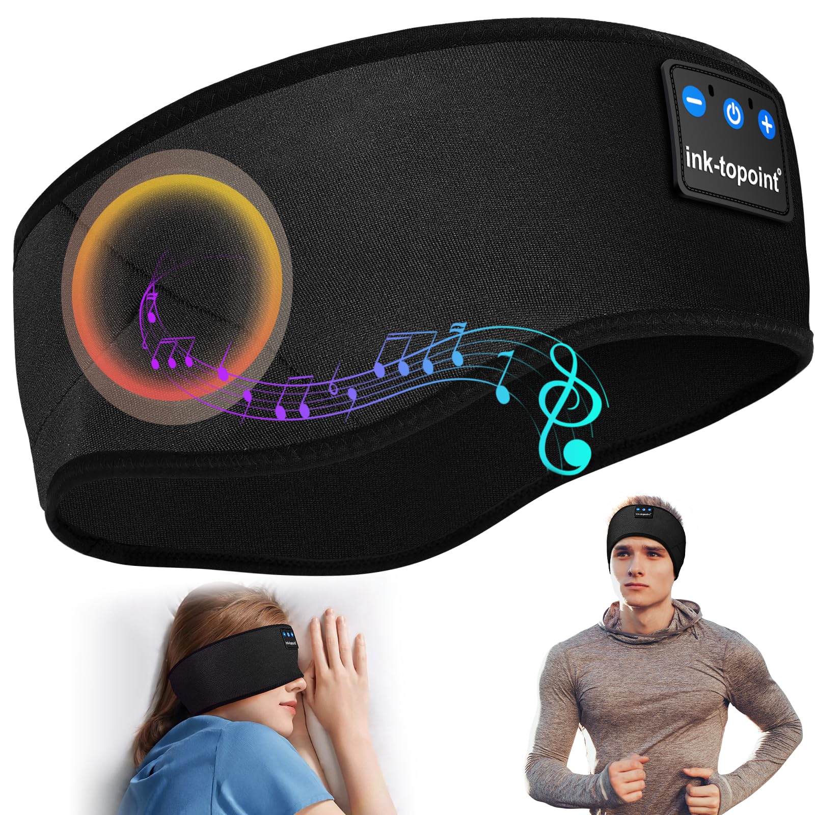 Schlafkopfhörer Bluetooth,Schlaf Kopfhörer Stirnband Bluetooth 5.4 Kopfhörer Geschenk für Männer/Frauen mit Ultradünnen HD Stereo Lautsprecher für Sport,Schlafen,Reisen,Meditation,Entspannen