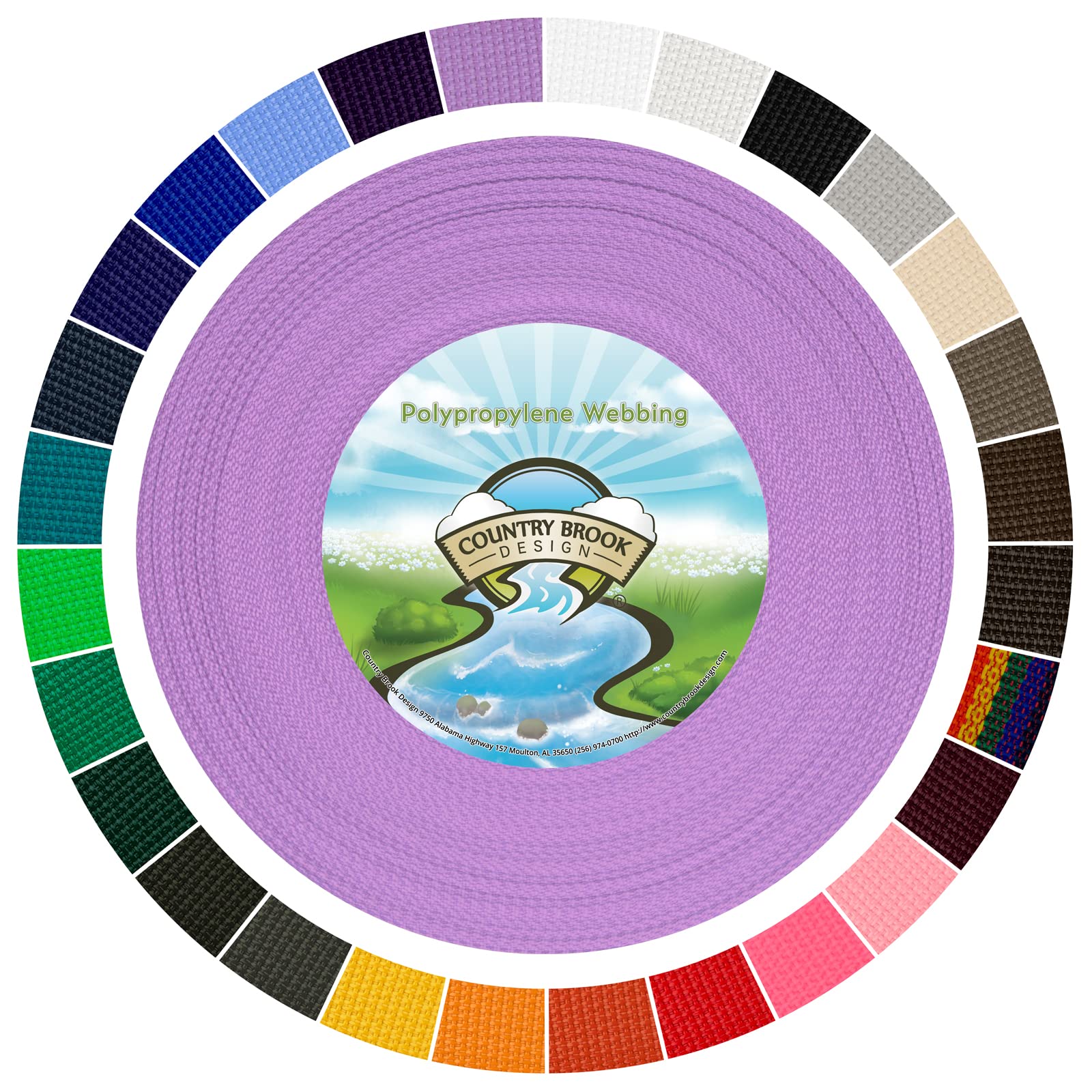 Country Brook Design 1" Webbing - 10/25/50 Yards - 30+ Colors - EDC 1 Inch Polypropylene Webbing for Climbing Outdoors Crafting DIY Gear Repair