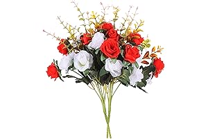 2 Packs of Artificial Christmas Flowers Roses