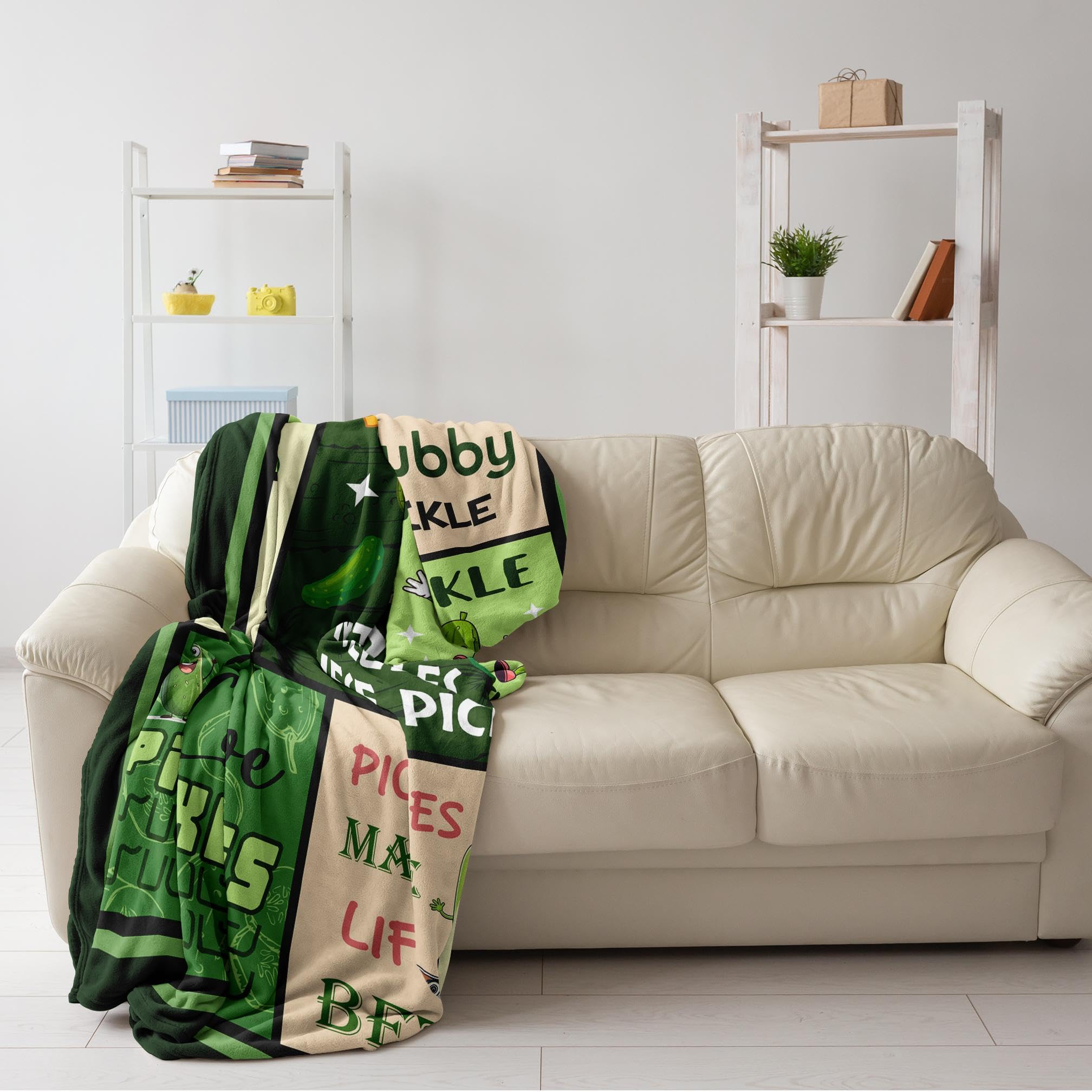 Pickle Gifts Blanket 50"x40", Pickles Gift for Pickle Lovers, Pickles Themed Present for Girl Boy Teens Kids, Birthday Gift Ideas for Her Him Women Men, Funny Gag Throw Blankets