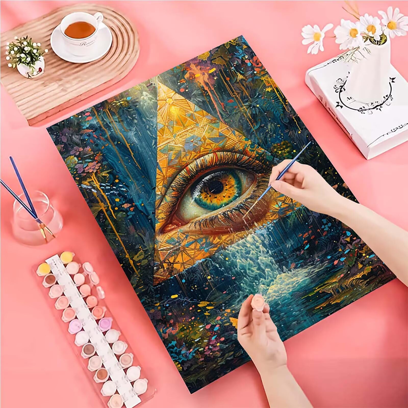 COLORWORK DIY Paint by Numbers, Canvas Oil Painting Kit for Kids & A