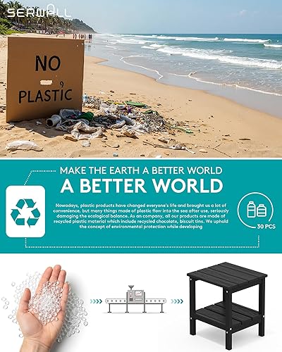 Miniatura 29 de SERWALL Mesa auxiliar doble Adirondack rectangular, color marrón