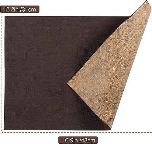 Miniatura 7 de SUEH DESIGN Juego de 6 manteles individuales de cuero, reversibles, resistentes al calor, de piel sintética, para comedor, cocina, fiestas