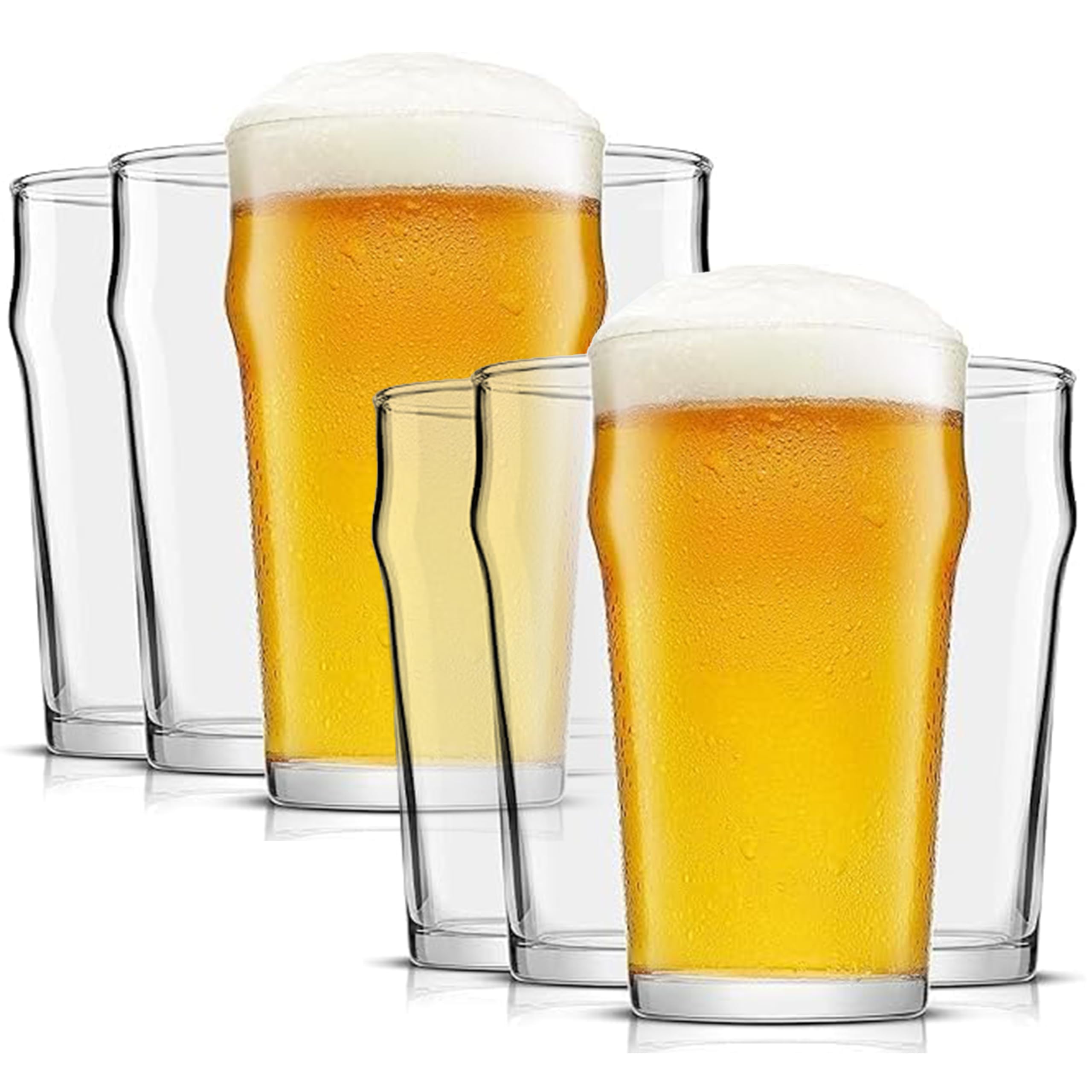 Light In The Dark British Beer Glasses Set of 8 – 20oz Imperial Pint Glass | Pint Beer Glasses &amp; British Pint Glasses for Home Bar, Craft Beer Lovers &amp; Gifting