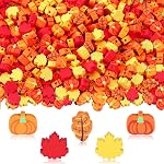 300Pcs Fall Leaf Pumpkin Polymer Clay Beads for Jewelry Making | Premium Clay, 1cm Mini Size, Autumn Thanksgiving Spacer Beads, Bracelet Necklace Earrings Jewelry Making DIY Crafts Supplies