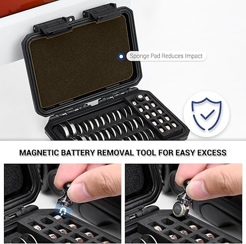 Vista 29 de KIWIFOTOS 14 Slots 18650 Battery Organizer Case Protective Hard Storage Case Shockproof 18650 18350 Battery Holder Box Batteries Container Caja