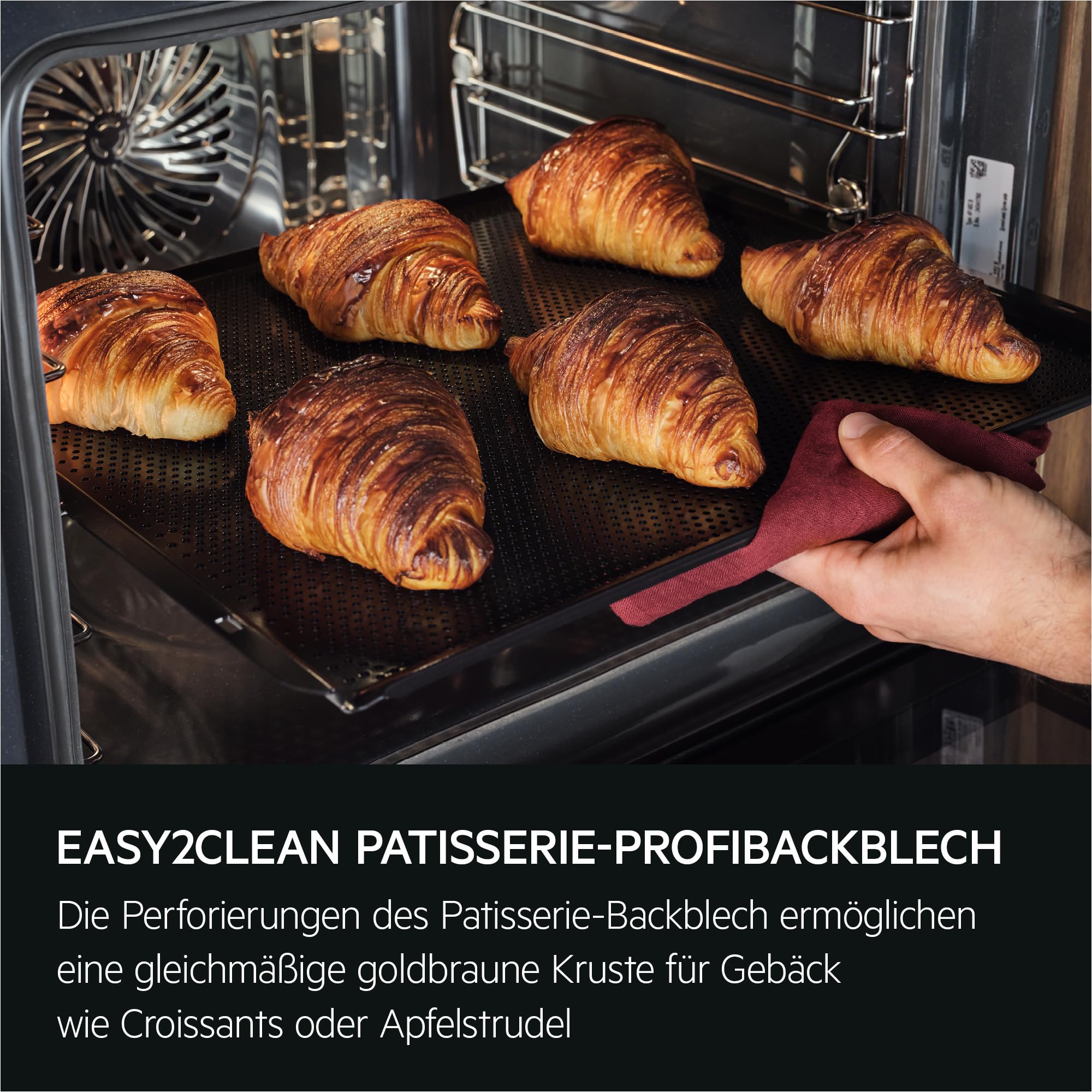 AEG Patisserie Easy2Clean Backblech mit Antihaftbeschichtung, Brot oder Kekse wie vom Profi, kein Backpapier, Keramikbeschichtung erleichtert Reinigung, COTE2CBAKE, BxTxH: 46,3 x 38,5 x 1,1 cm