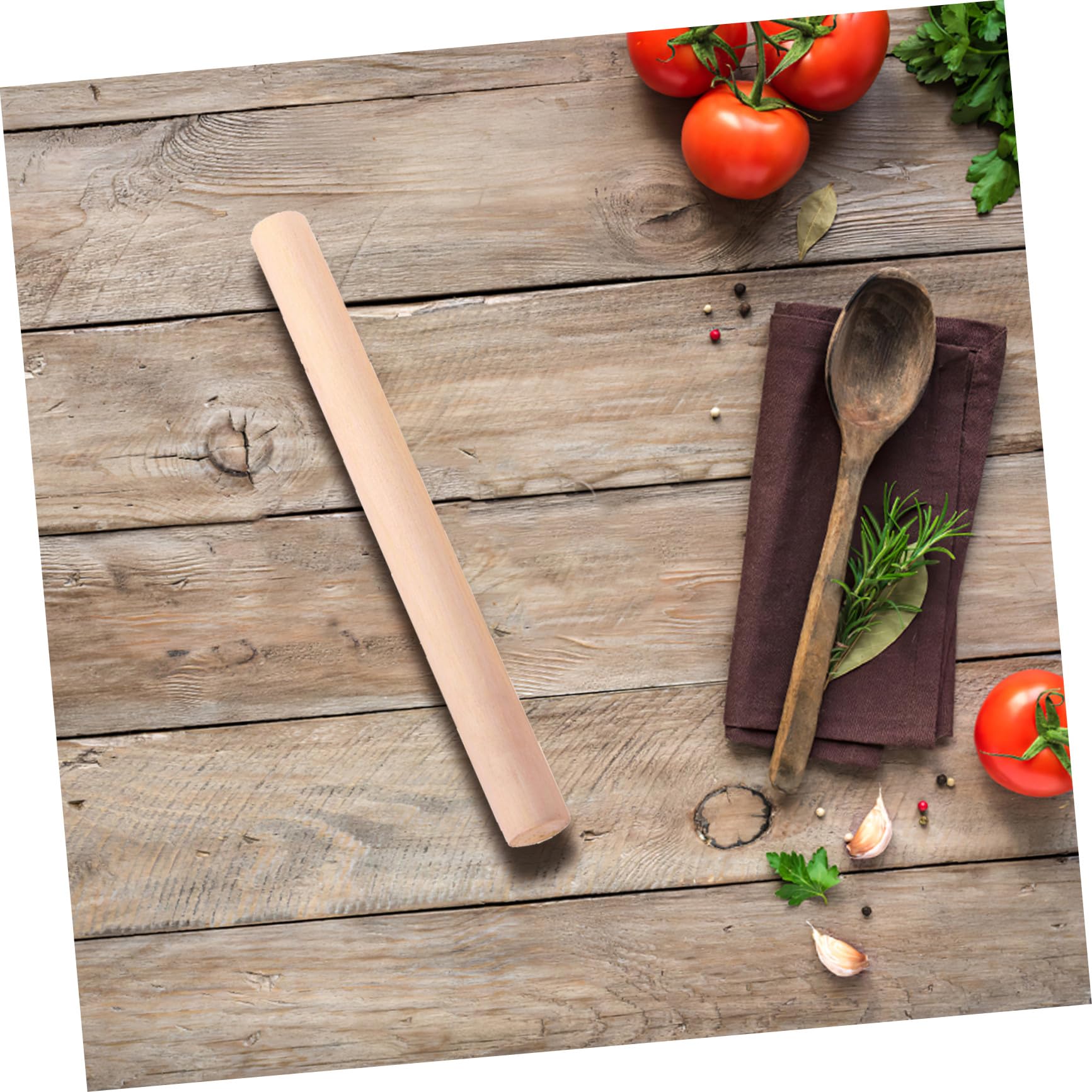 Rodillo de Madera Antiadherente para Amasar Masa, 10 Piezas, Superficie Natural, Herramienta para Hornear, Adecuado para Repostería y Pizza en Cocina Doméstica