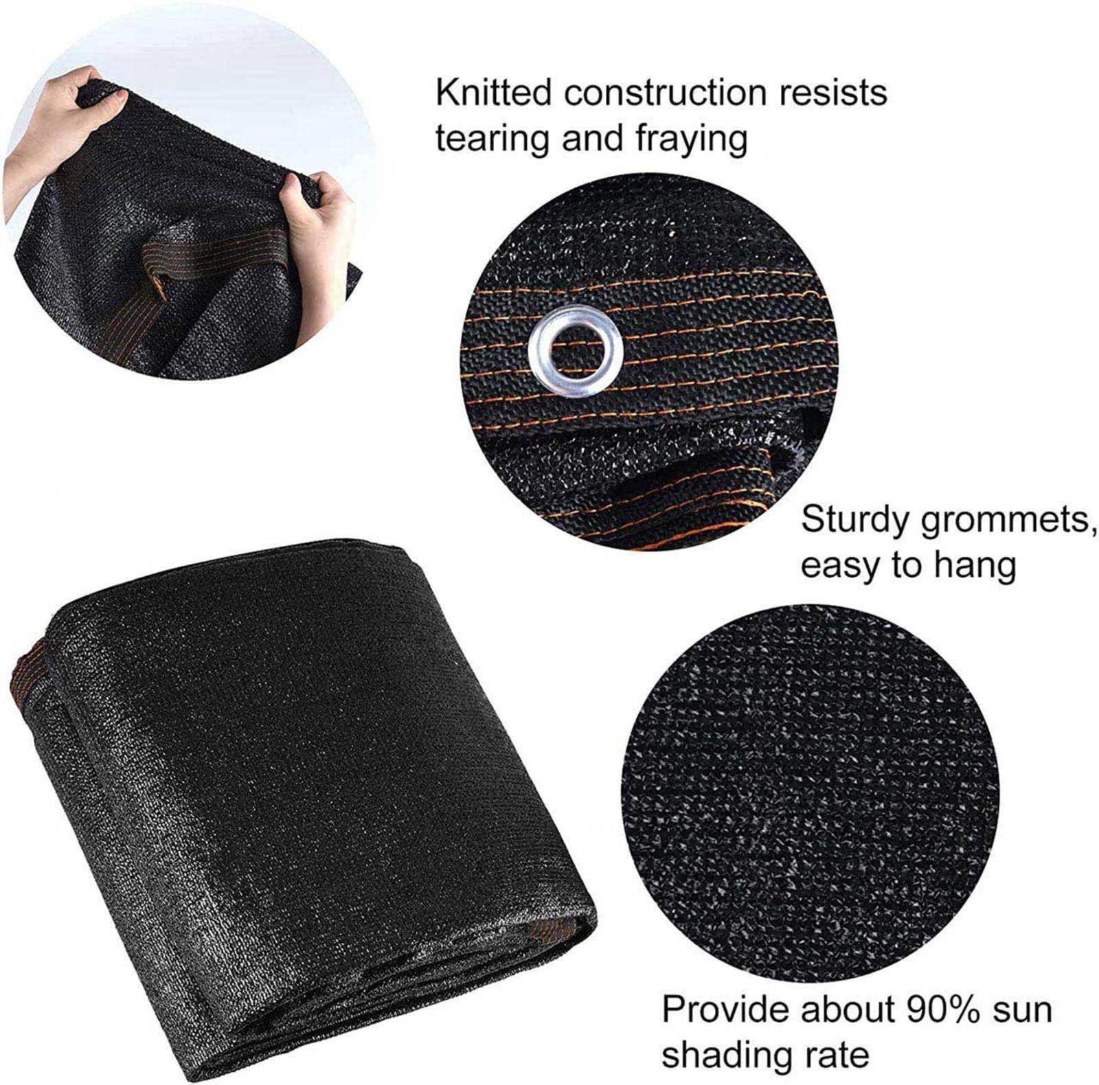 Voile D'Ombrage 4x3 œIllets Mat Voile D'Ombrage A Planter Voile D Ombrage AjouréE Accessoire pour Voile D'Ombrage Noir,6x6m