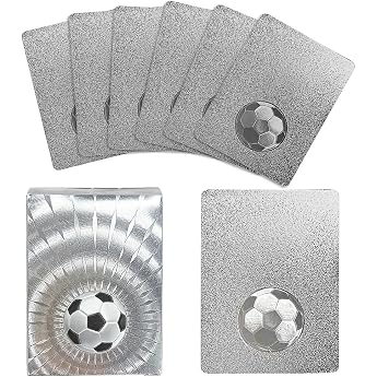 World Cup Football Star Card 55 Pieces Gold Football Trading Cards Soccer Star Collection Cards Football Cards for Fans Silver