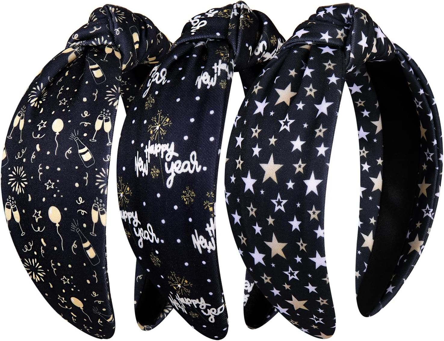 NVENF Halloween Christmas Thanksgiving New Year Headband for Women Festive Holiday Knotted Headband Hair Accessories Gifts