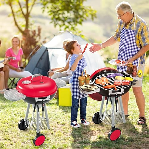 Miniatura 6 de deAO Juego de parrilla para barbacoa para niños, juego de juguetes de cocina con humo, luz, accesorios de sonido, juguete de cocina para interiores