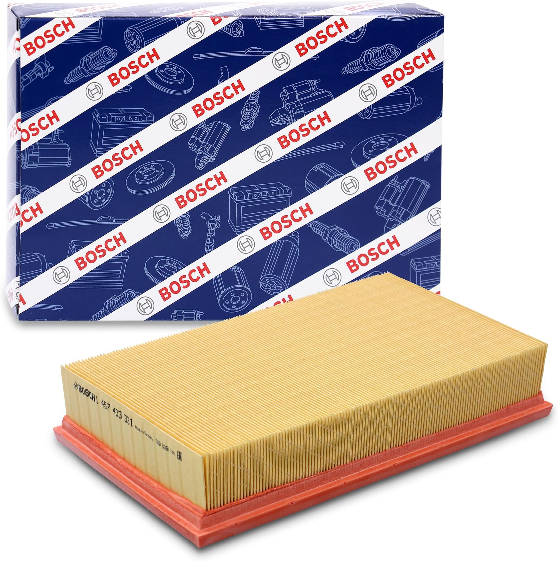 Bosch S3331 Car Air Filter - Separates Particles from the Air Intake - Moisture-resistant plus High Tensile Strength