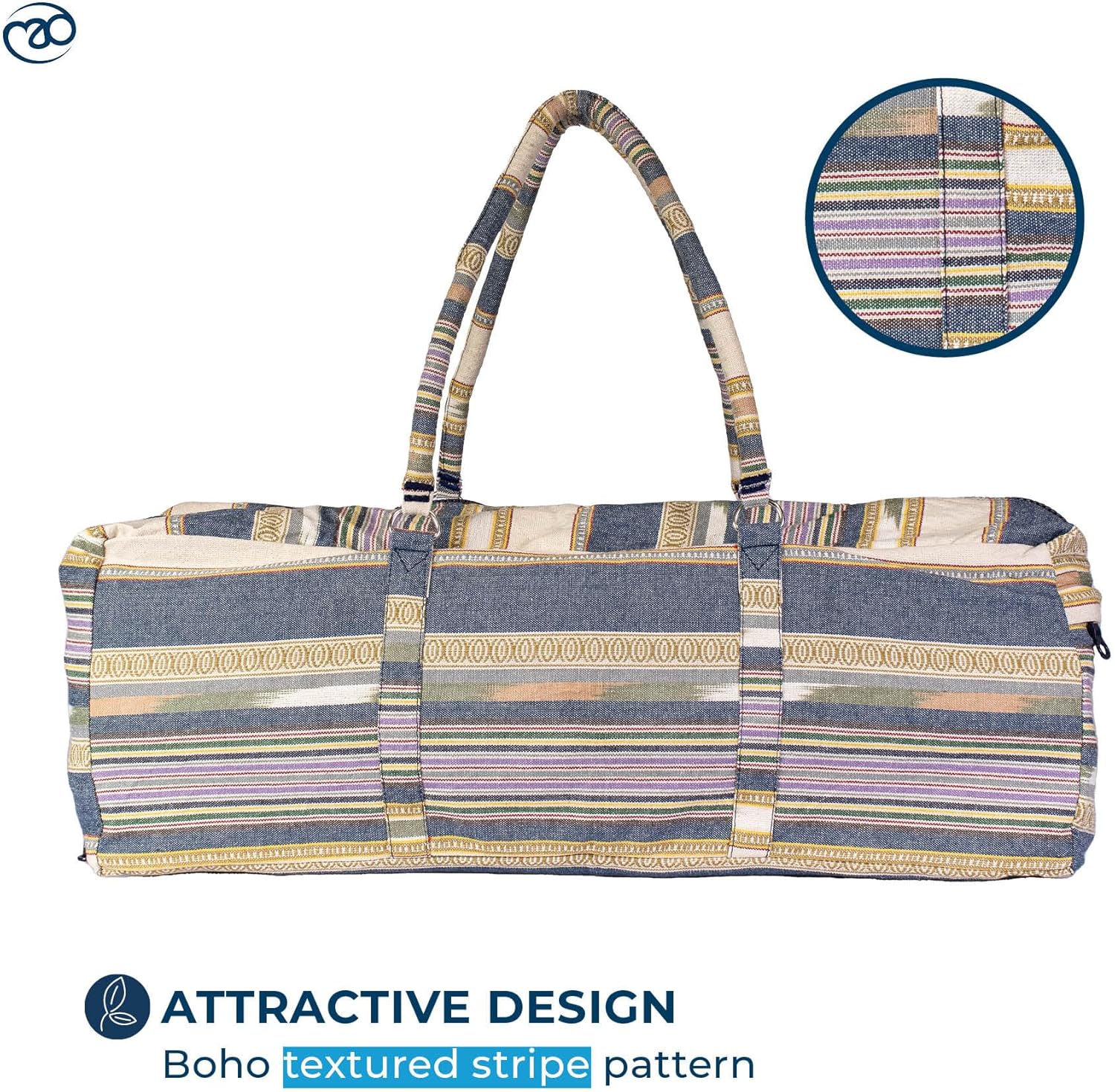 Yoga-Mad Deluxe Yoga Kit Bag | Full Zip Carrier Yoga Bag with Storage Pockets | Pilates Unisex Bag, Stores Mat and Yoga Accessories | Suitable for Pilates, Yoga, Gym, Fits Most Mat Sizes (Blue)