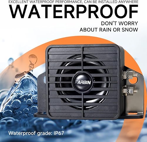 Miniatura 7 de FARBIN Alarma de respaldo para camión, 105 dB, 12 V-48 V, bocina de alarma inversa para automóvil con advertencia de timbre BIBI, impermeable,
