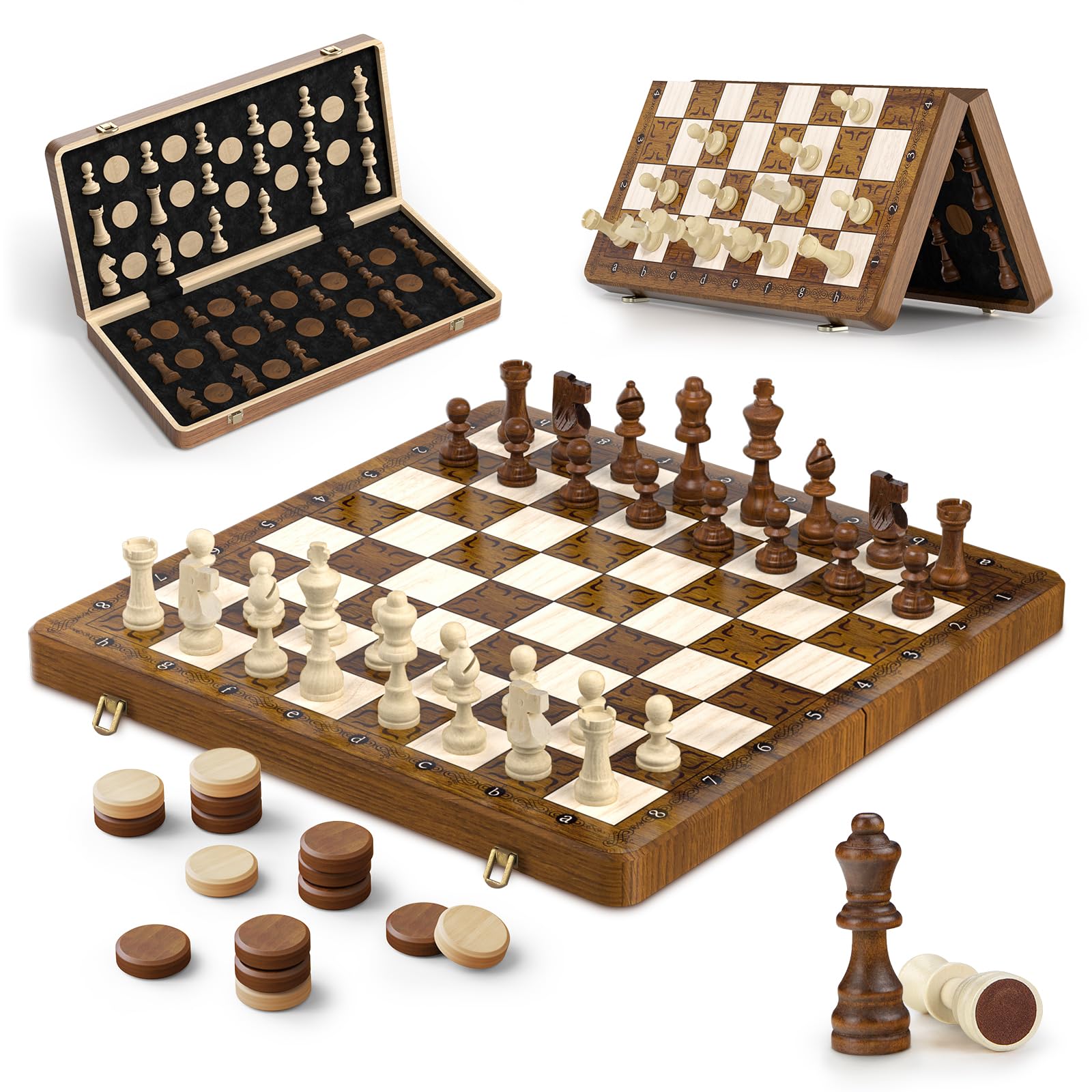 45x45cm Schachspiel Magnetisch, Klappbares Schachbrett